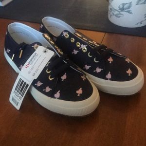 Superga Jennifer Meyer SZ 39 Navy w/pink hearts